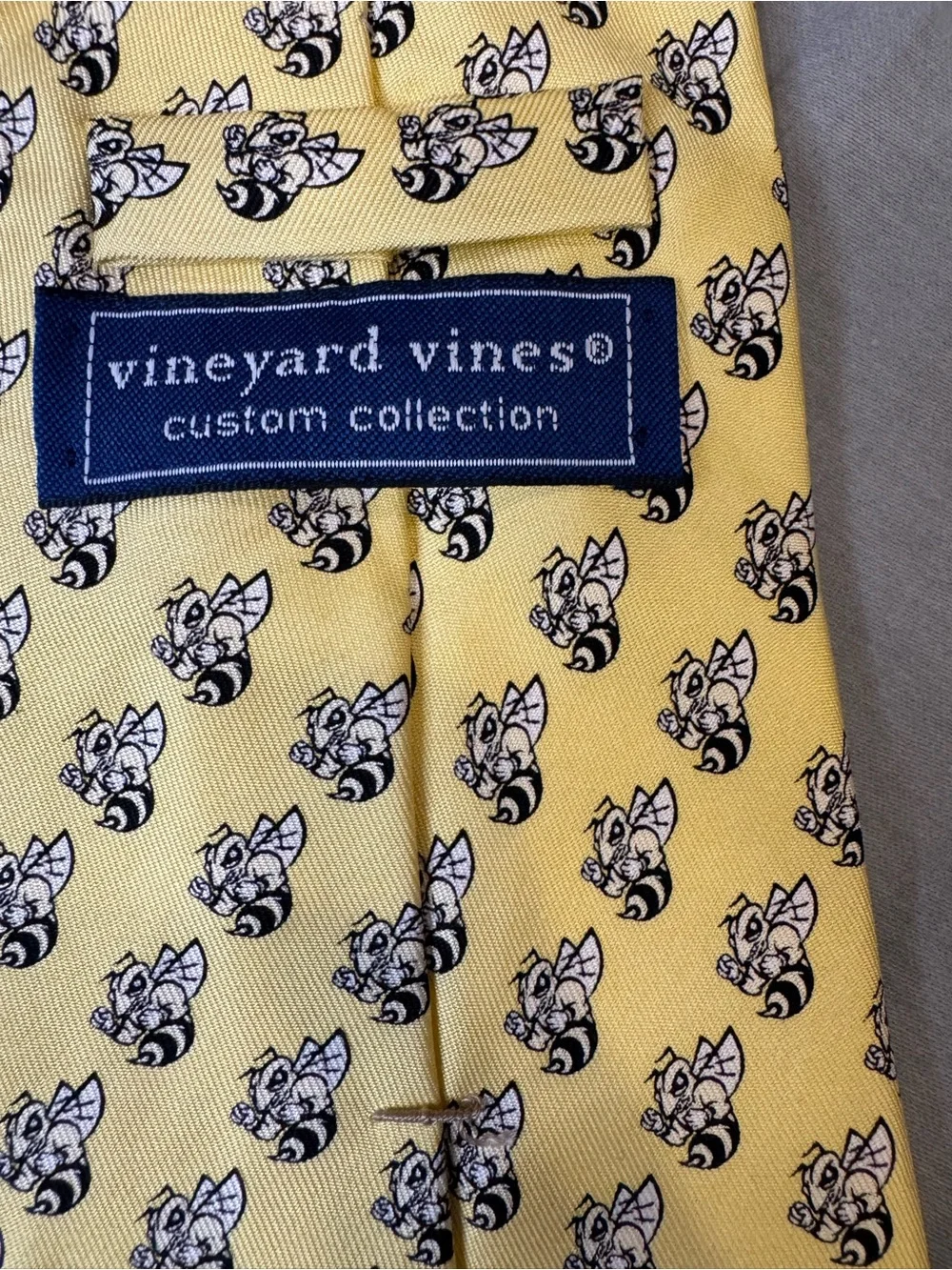 Yellow Hornet Patterned Men's Tie - Classic Bright Dress Tie